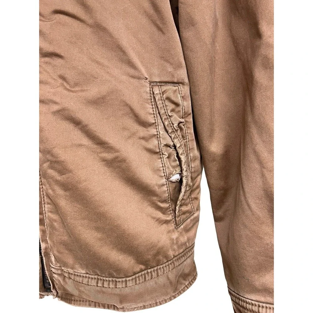 VINTAGE ABERCROMBIE & FITCH DISTRESSED MILITARY JACKET BROWN MEN'S SIZE LARGE‎